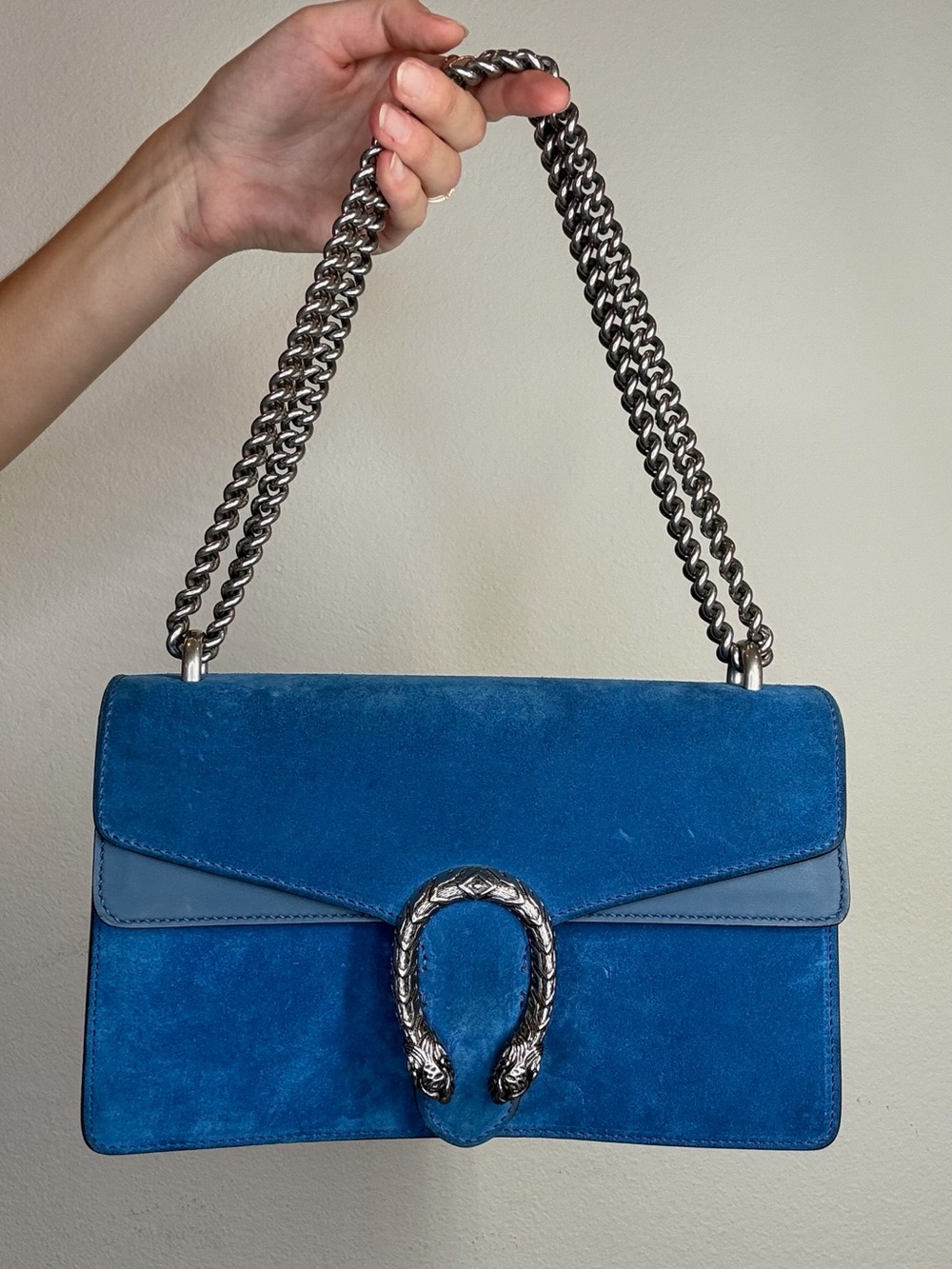 Gucci Blue Suede Dionysus Bag